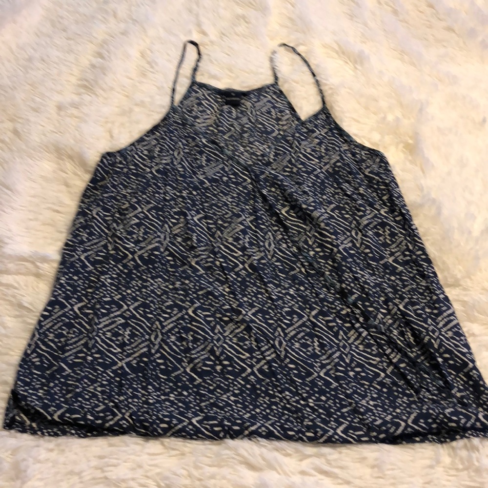 Lucky Brand blue wrap tank top blouse M